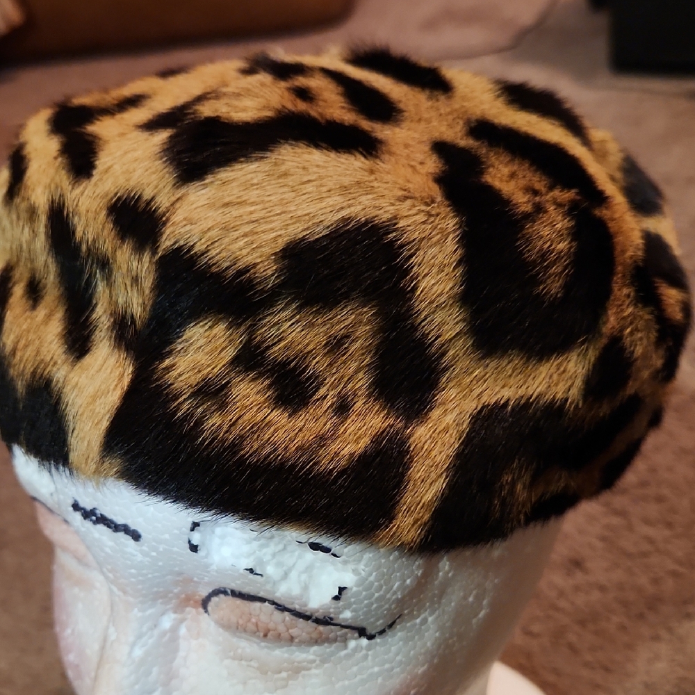 Leopard Print Faux Fur Hat